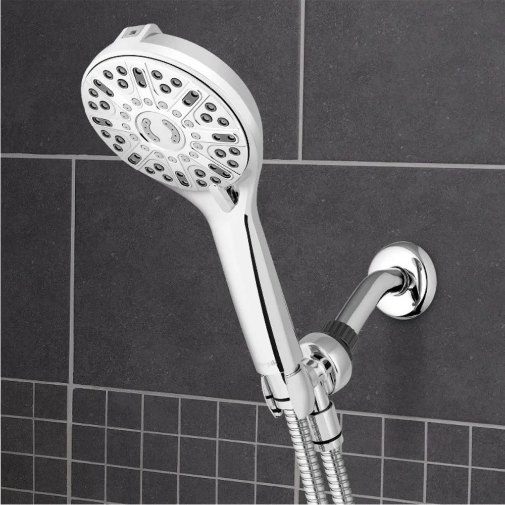 EUC Single Water Pik Hose PowerSpray Shower Head, Multiple Settings All Chrome - Picture 10 of 13